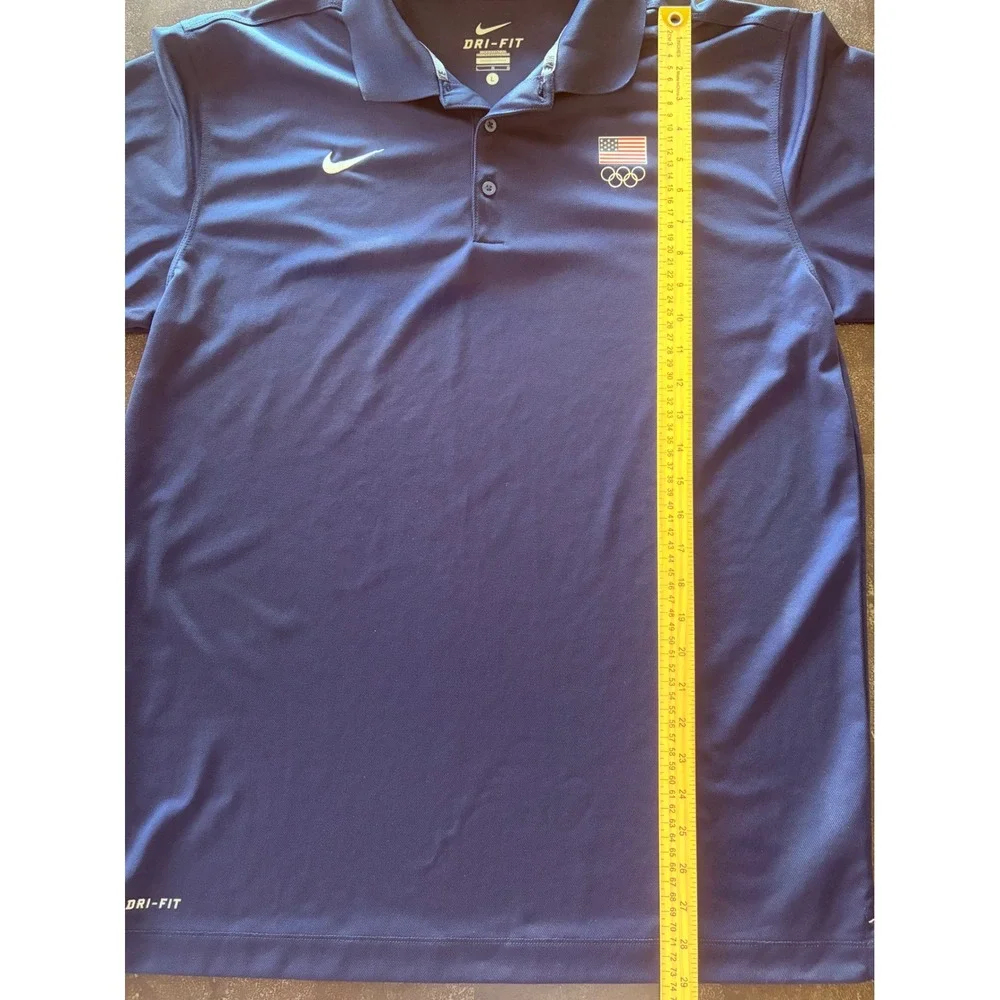 Nike Team USA Olympic Dri-FIT Polo Shirt Mens Large Navy Blue Short Sleeve L - Picture 10 of 10